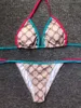 Costume da bagno di design bikini sexy da donna con cinturino in due pezzi con costume da bagno con ombelico a vista e scialle a vita alta