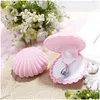 Jewelry Boxes Jewelry Display Gift Boxes Holder Shell Shape Flocking Box Lovely Veet Wedding Engagement Ring For Earrings Necklace Bra Dhgeh