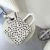 Shopping Bags Polka Dot Female Shoulder Spots Pattern Reusable Bag Fashion Large Capacity Tote Kawaii Canvas