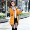 Parkas moda feminina 2019 para baixo parka das mulheres outono inverno casaco para baixo longo jaqueta de inverno rosa mulher casacos feminino frete grátis pz2442