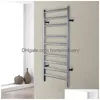 Handduksställen Yijin Hz-rostfritt stål Uppvärmd rack väggmonterad hållare Electric Warmer Rail Badrum Thandduk Torkar T200916 Drop Delivery Dhjoy