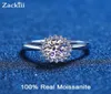 100 Flower Engagement Ring 14K Gold Plated Sterling Silver Round Diamond Halo Wedding Rings for Women Bridal Jewelry 2208133568339