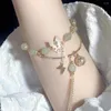 Strand VENTFILLE-pulsera de mariposa de Jade para mujer y niña, Color dorado, borlas de bendición Vintage, joyería de la suerte, gota de regalo