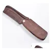 Hair Brushes Professional Beard Comb Greenred Sandalwood Folding Grooming Tools Men Women Wooden Brushes1983252 Drop Delivery Products Otaot