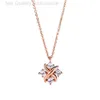 Designer T necklace t Home X-shaped 4-diamond Necklace Female Cross Band Diamond Pendant Clavicle Chain Same Jewelry