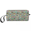 Cosmetische tassen Border Terrier bloemenpatroon make-up tas dames reisorganisator schattige hondenliefhebber opslag toilettas