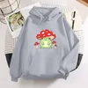 Sweat à capuche femme champignon grenouille Vintage Harajuku hiver Kawaii décontracté Streetwear esthétique surdimensionné haut vert sweats