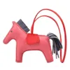 Echtlederketten, buntes Mini-Pferd mit Quaste, Pony-Schlüsselanhänger für Damen, Charm-Taschenhalter, Anhänger, Auto-Ornament-Schlüsselanhänger 2021232v