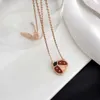 Pulseiras de designer vancf novas meninas requintadas fantasia sete estrelas joaninha colar de prata pura com presente de jóias simples e elegante