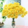 Flores decorativas Artificial Planta Ornamental Cravo Amarelo Clorophytum Comosum Falso Bonsai Home Office Decorar