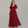 Robes ICCLEK nouveau Style femmes col en v en mousseline de soie robe de soirée de mariage longue robe élégante fête robes rouges pour les femmes 2023 grande taille