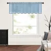Vorhang Himmelblau Kurze transparente Fenster-Tüllvorhänge für Küche Schlafzimmer Heimdekoration Kleine Voile-Vorhänge
