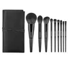 CHICHODO Metal Wire Drawing Makeup Brush 9pcs Synthetic Fiber Brushes With Bag Good Face Eye Makeup Brush Tool 240229