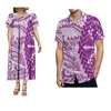 Бальные платья Полинезийский винтажный арт-комплект для пар Женское платье на заказ Мужская рубашка Этническая мода с пышными рукавами Дизайн Длинная юбка Свободная 2024