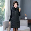 Damenwesten Winter Daunenbaumwollweste Jacke Dicker Parka mit Kapuze Damen ärmelloser langer Mantel 4XL 5XL 6XL Lässige Weste Mutter mittleren Alters