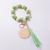 Charm Bracelets Wood Beads Keyring For Women Wristlet Pendant Bracelet Keychain Keys Tassel Charms Disc Accessories Trend Gift