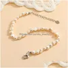 Charm Bracelets Women Fresh Water Pearl Bracelet Freshwater Ctured Natural Baroque Jewelry Bangle Adjustable Bracelets Drop Delivery Dhthk