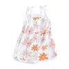 Kläder set småbarn baby flicka romper ärmlöst blomma tryck spaghetti rem jumpsuit spädbarn sommarkläder