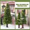 Décorations de Noël 9 pcs modèle pin arbre petite décoration faux fil de fer paysage arbres miniatures pour l'artisanat faux vert