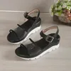 الصنادل 2024 واضحة PVC Wedge امرأة خفيفة الوزن سميكة الحذاء الكاحل Sandalias سيدات الصيف أحذية منصة غير رسمية