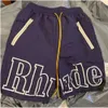 Rhude Mesh Quick Dry Designer Ruhde Shirt Mens Shorts Basketball Short 24 Summer Beach Palm Letter Street Fashion Sweatpants 2655