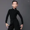 Stage Wear Latin Dance Autumn And Winter Competition Practice Boys' Long Sleeved Regulation Suit Top