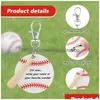 Porte-clés Longes Porte-clés 18pcs Sports en plein air miniature pour bricolage nouveauté exquise sac à main pratique bâtons en bois clé de baseball Dhqxb