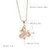 Pendentif Colliers Syoujyo Brillant Naturel Zircon Collier pour Femmes 585 Rose Or Couleur Fine Bijoux Boîte Chaîne Mariée Mariage