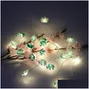 Stringhe LED Brelong String Light 2M 20 LED Green Elephant Decorazione Illuminazione Alimentazione a batteria Facile rata Matrimonio all'aperto Vacanza Dhcrd