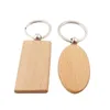 Keychains 40 Pcs Blank Wooden Key Chain DIY Wood Tags Gifts Yellow 20 Oval & 20 Rectangle1198m