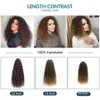 Wavy Strands Crochet Braid Hair14 18 22inch Synthetic Ombre Wavy Curls Afro Curls Hair For Women Low Tempreture Deep Wave 240226