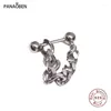 Серьги -герметики Panaoben 925 Sterling Silver for Women Rock Punk Style Персонализированная прохладная полая цепь