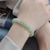 Filo 10pc Hetian Acqua Trasparente Verde Blu Vecchio Bracciale Qinghai Materiale Giada Bianca Verdastra Cerchio Singolo Perline di Preghiera da Uomo E