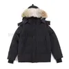 High Quality Mens Down Jacket Goose Coat Real Big Wolf Fur Canadian Wyndham Overcoat Clothing Casual Fashion Style Winter Outerwear Parka 0865