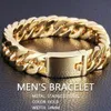 Moda banhado a ouro 10mm personalizado dominante masculino liga galvanizada botão duplo na moda e magnífico pulseira