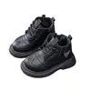 Baskets 2021 automne et hiver nouvelles chaussures pour enfants garçons bottes courtes bottes en cuir britanniques filles bottes simples bottes Martin pour enfants moyens tendance H240307