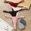 Perizoma sexy da donna Mutandine Intimo di cotone Donna G-String Tinta unita Mutande femminili Intimo Lingerie S-L