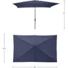 Tents And Shelters Rectangular Patio Umbrella Color Tiki Navy Blue Freight Free Parasol Protractor Umbrellas & Bases For The Beach