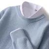 Men's Sweaters Winter Cashmere Sweater Round Neck Pure Color Thickened Business Casual Loose Wool Knitted Elegant Slim Fit