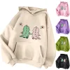 Sweatshirts Harajuku hiver décontracté Vintage coréen pulls femmes sweats Couple dinosaure sweats à capuche surdimensionné kangourou poche sweats