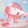 Zand Spelen Waterplezier 32 Gaten Elektrisch Bubble Gun Volautomatische Rocket Bubble Maker Machine Kinderen Gift Zomer Outdoor Zeepbellen Blower Speelgoed