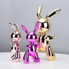 Cute Balloon Rabbit Statue Resin Sculpture Animal Figures Home Decor Modern Nordic Home Decoration Accessories for Living Room 240223