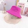 Early spring color sun hat big eave fisherman hat holiday wool edge hanging rope basin hat sunscreen street clap sunshade hat