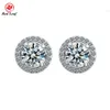 Redleaf Jewelry – boucles d'oreilles à tige en argent Sterling 925, diamant Moissanite 1carat 0.5 Carat, en vente