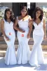 2024 White Mermaid Long Bridesmaid Dresses Spaghetti Straps Pleats Floor Length Maid of Honor Wedding Guest Party Gowns