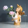 ノルディッククリエイティブガールズストレージトレイ花瓶樹脂装飾品メイクアップオーガナイザーホルダーキャンディジュエリーホーム装飾図形ギフト240304