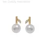 Designer tiffanyco earrings Natural Fresh Water Pearl Flat Round Bright Mantou Pearl Earrings Natural Simple Fresh Earrings Earrings Female