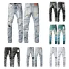 Purple Brand Jeans Men Designer Mens Skinny Luxury Fashion Distressed Ripped Bikers Womens Denim Cargo for Men Black Pants Broken Hole Skinny Jean