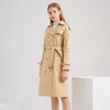 Trench di fascia alta, giacca lunga alla moda in cotone da donna, giacca in cotone alla moda a maniche lunghe