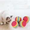 Diameter 35mm interesting Pet Toy dog and cat balls Toys Super cute Rainbow Ball Toy Cartoon plush Toy